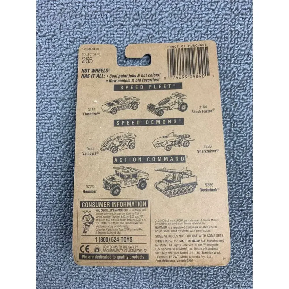 Hot Wheels Oldsmobile Aurora Die Cast Car Green New‎ Paint Style # 265 12358